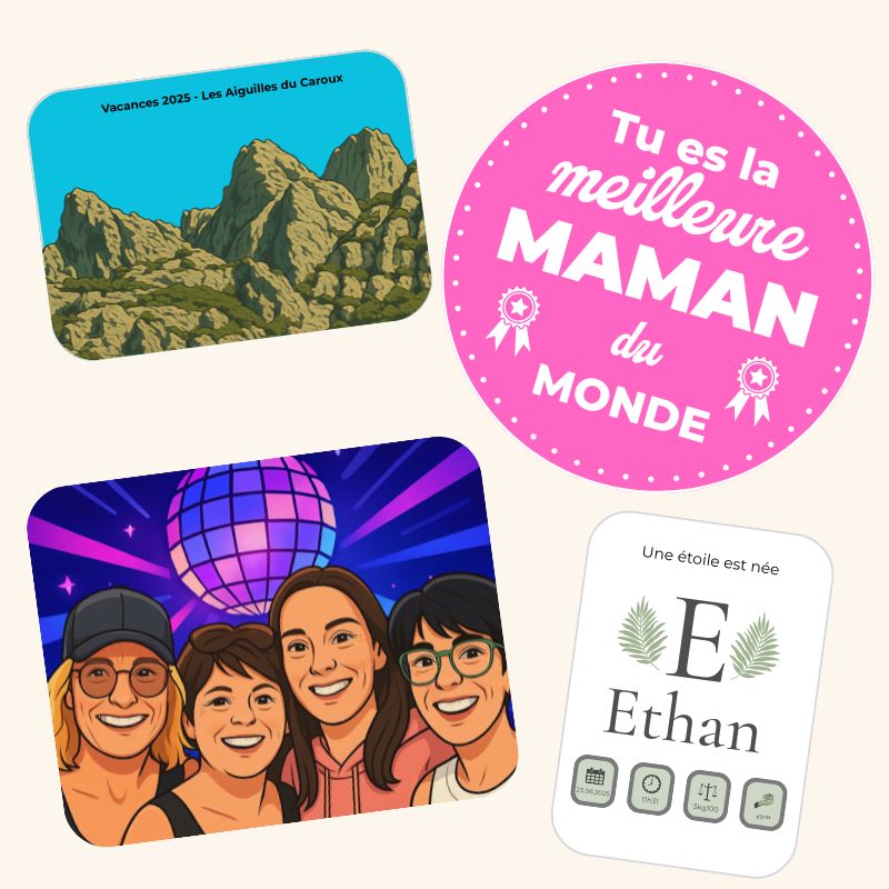 Magnet personnalisé avec photo et texte