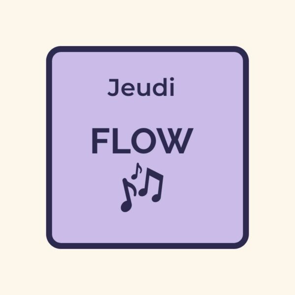 Dessous de verre jeudi avec texte FLOW et notes de musique